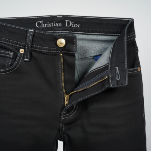 Men’s Black Bootcut Jeans – Full Length Denim with Zipper and Button Closure